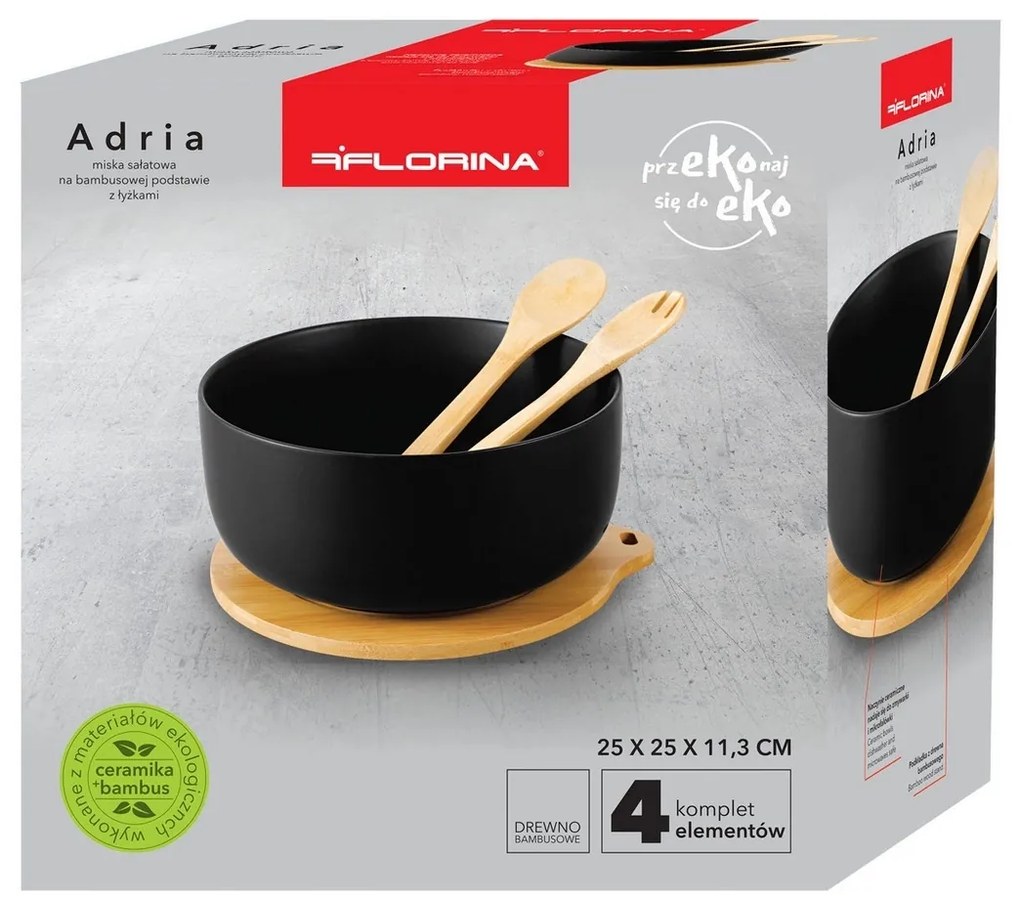 Florina Set salată Adria 3,5 l, negru