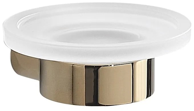 Săpunieră albă/aurie de montat pe perete din sticlă Gedy Pirenei – Sapho