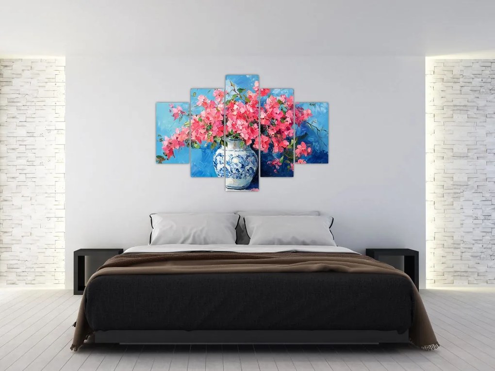 Tablou - Vază cu flori roz (150x105 cm)