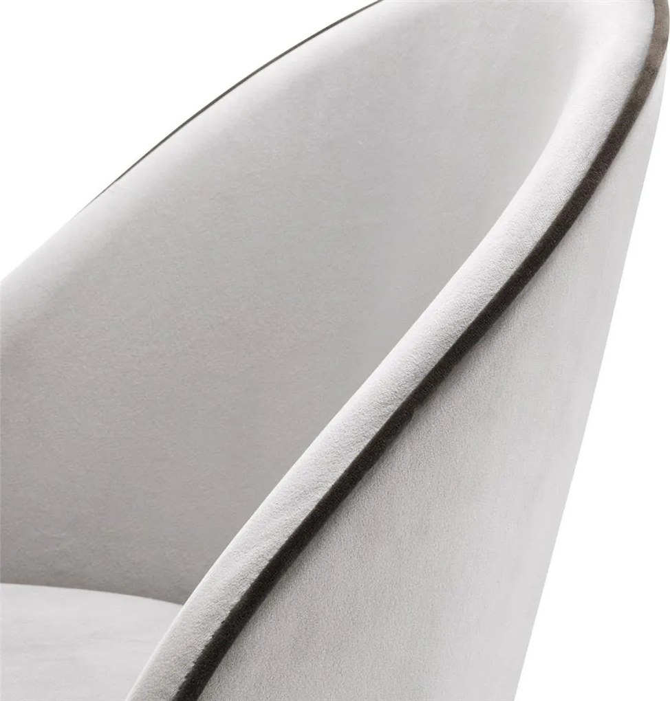 Set de 2 scaune elegante design LUX Cooper, catifea gri deschis 113124 HZ