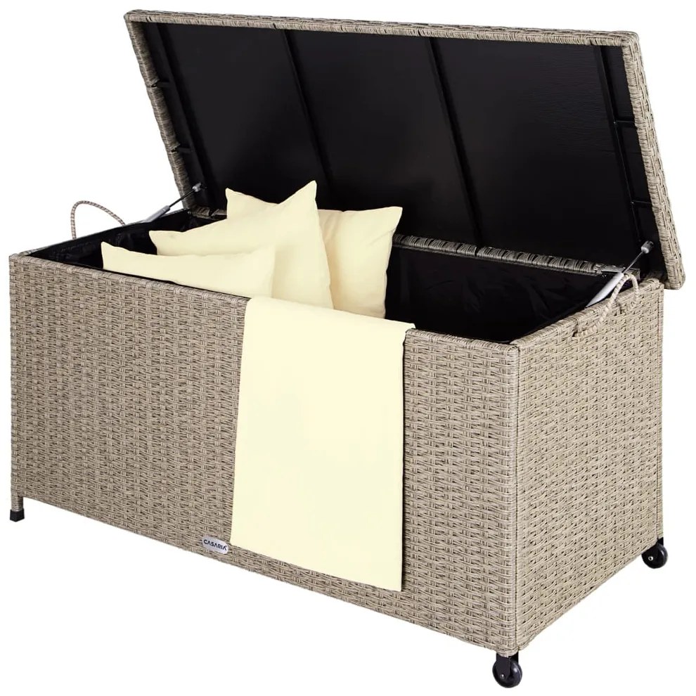 Deuba Cutie depozitare 122cm x 56cm x 61cm - crem cu roti
