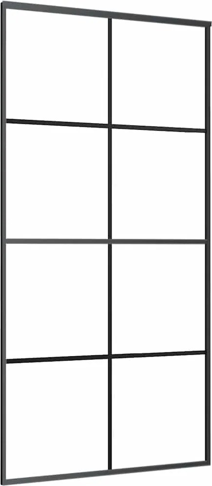 vidaXL Ușă glisantă, negru, 102,5x205 cm, sticlă ESG și aluminiu