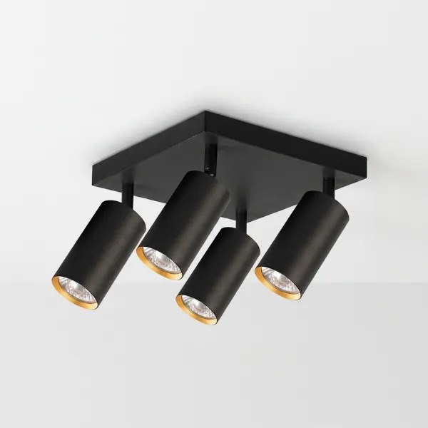 Brilagi - Spot LED RGBW dimerizabil SELE SQUARE 4xGU10/6,5W/230V negru/auriu