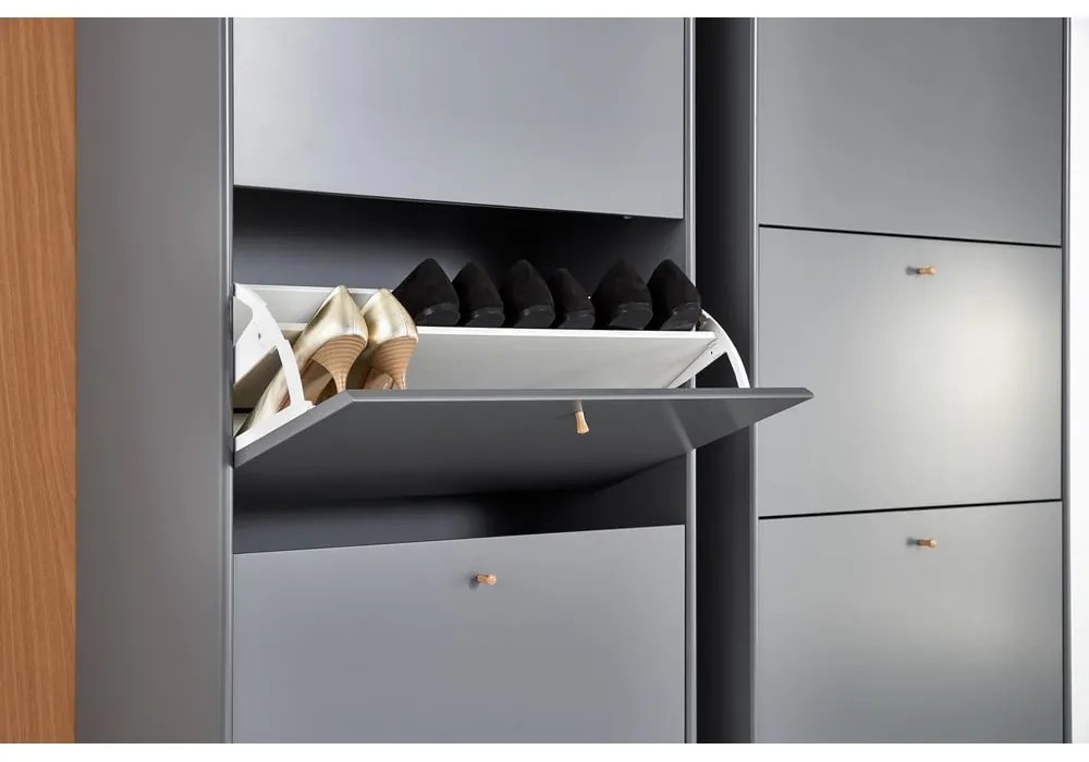 Suport de pantofi gri cu uși rabatabile Mistral - Hammel Furniture