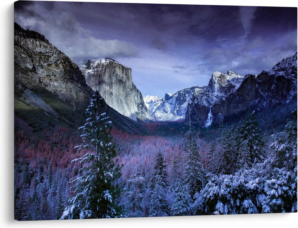 Tablou cu peisaj montan iarna (70x50 cm)