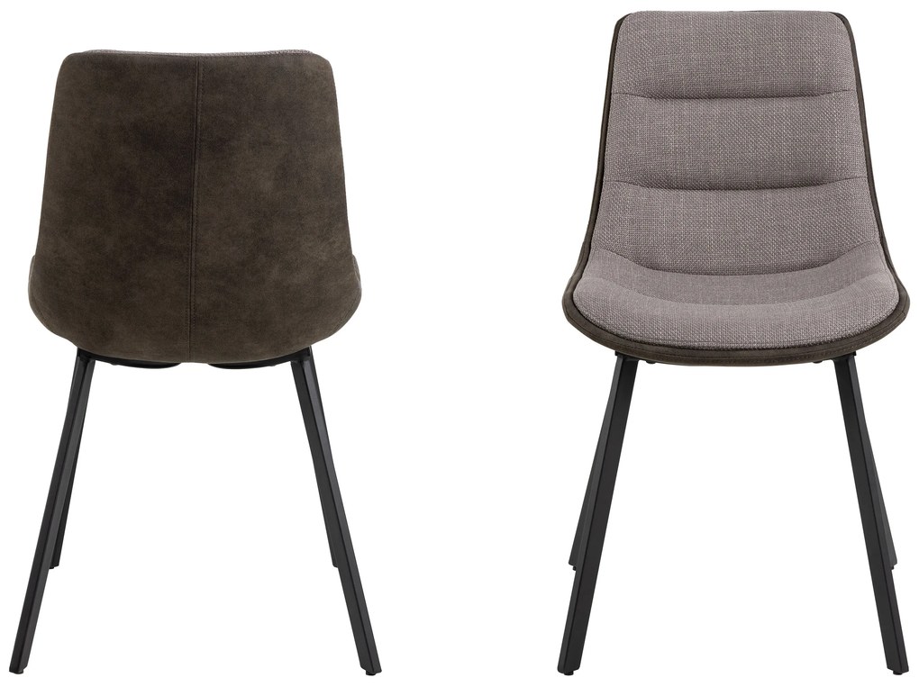 MAZZONI EXPORT IDA Taupe Gri Deschis/Antracit Maro (material Basel 34/Preston 96) - SCAUN TAPIȚAT MODERN PENTRU SALON/SUFRAGERIE LOFT