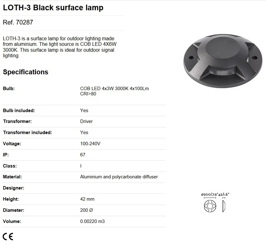 Spot LED / Corp semnalizare de iluminat exterior IP67 LOTH-3
