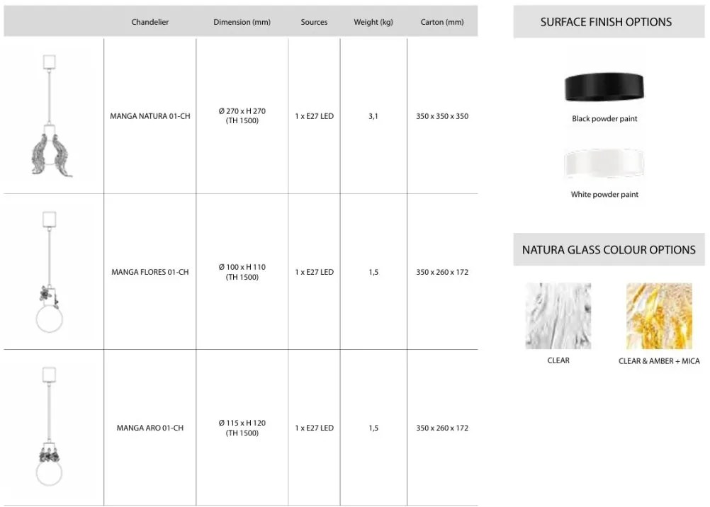 Lustra moderna cristal Bohemia MANGA ARO