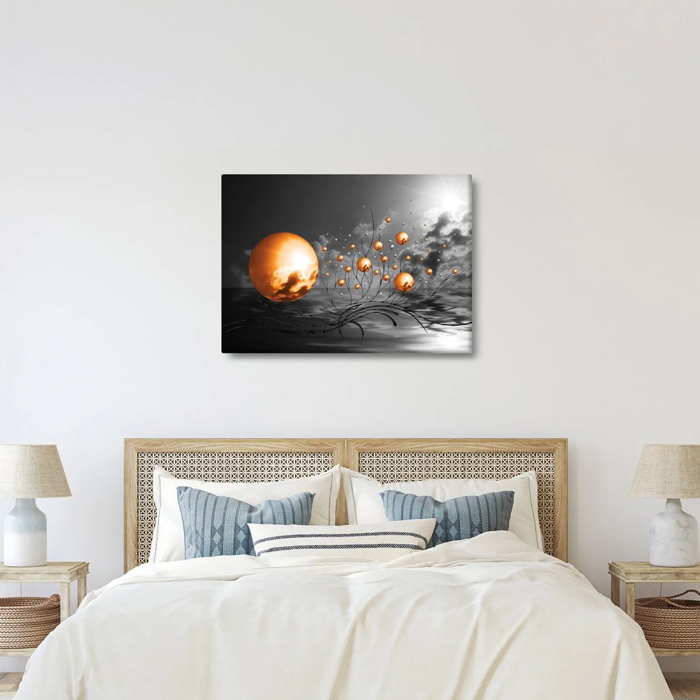 Tabloul bilelor portocalii abstarcte (70x50 cm)