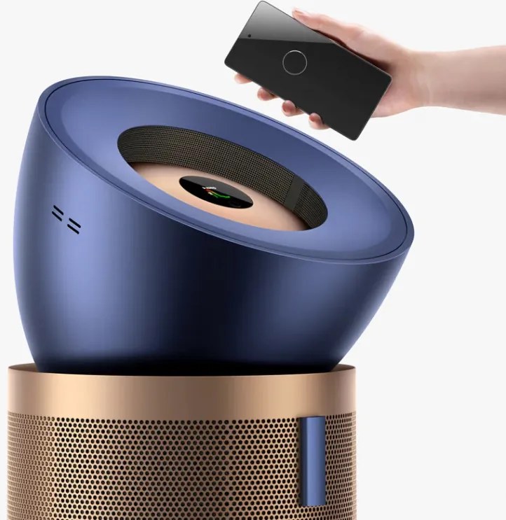 Purificator de aer Dyson Purificator Big+Quiet Formaldehidа BP04, 95 m², SMART, 10 viteze, Control vocal, HEPA H13, Filtrare 360, Auriu/Albastru