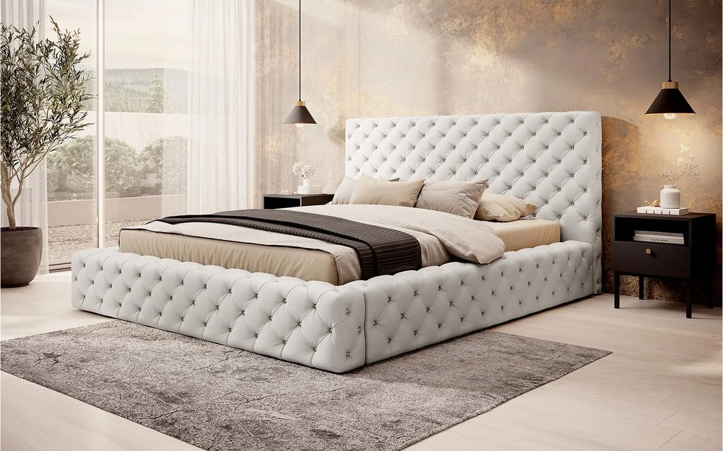 Pat lemn masiv Principe Tapitat Stofa Lada de Depozitare Personalizabil - 180x200, Sola 18