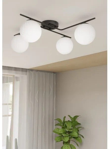 Plafonieră VESPA 4xE14/10W/230V negru/alb
