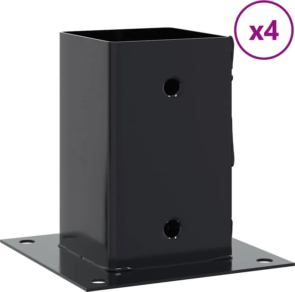 vidaXL Baze stâlp pătrate 4 buc Antracit Oțel acoperit cu pulbere