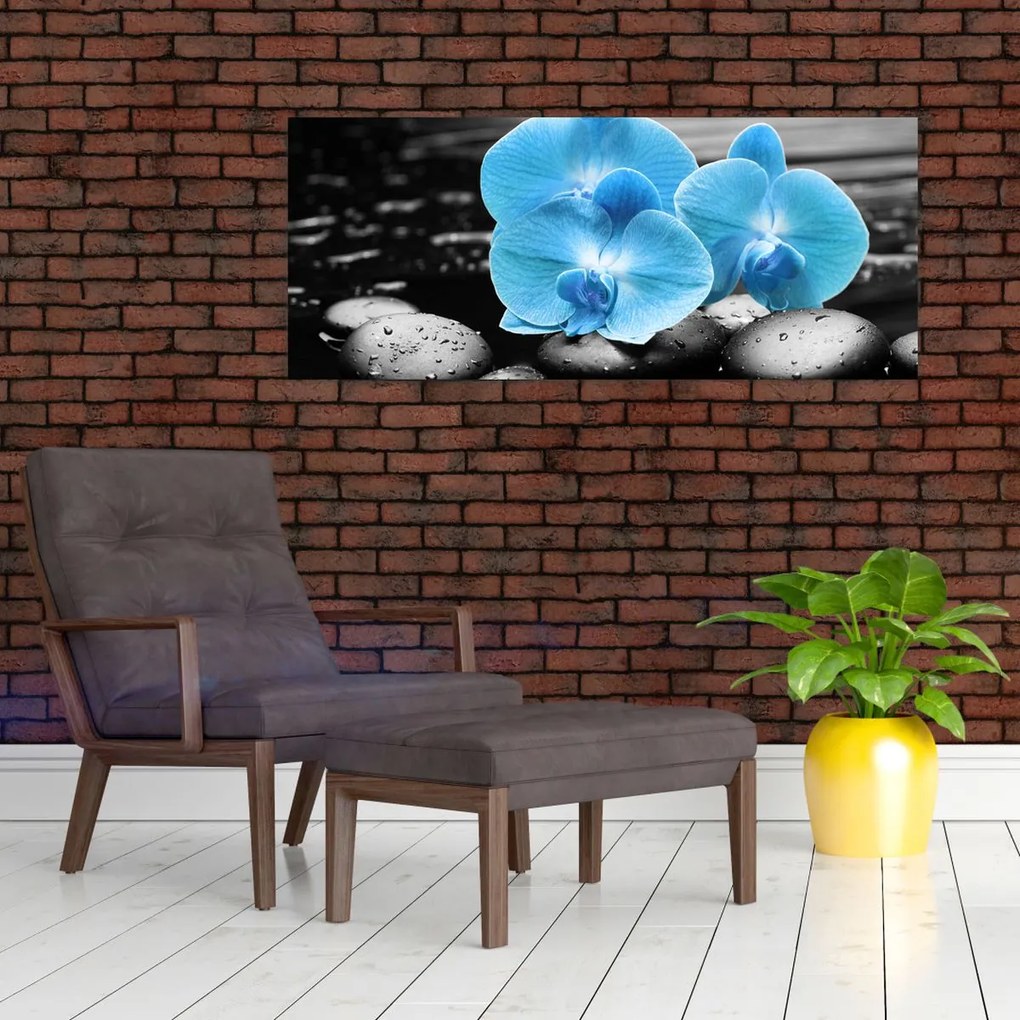 Tablou - Orhidee albastră (120x50 cm)