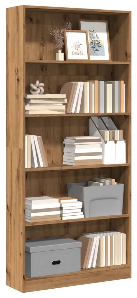 vidaXL Bibliotecă, stejar artizanal, 80x24x176 cm, lemn prelucrat