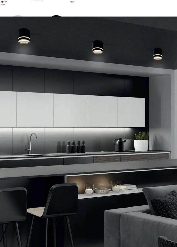 Spot aplicat tavan SPLIT alb