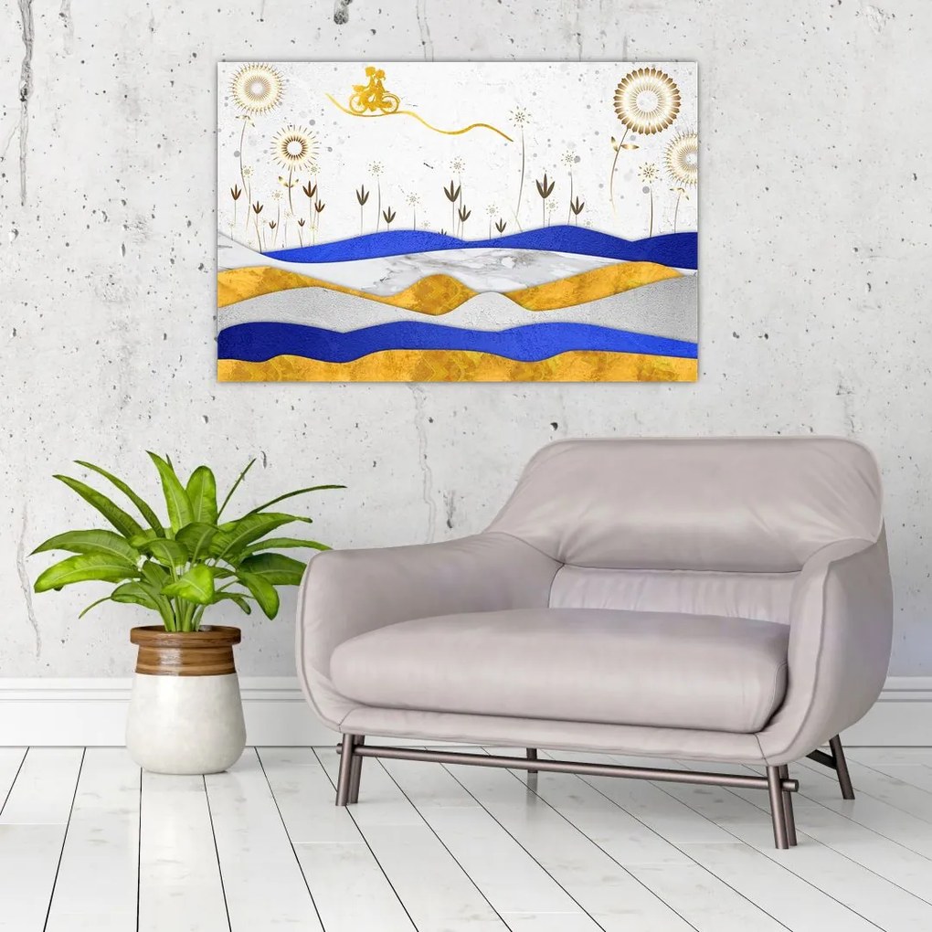 Tablou - Munții aurii (90x60 cm)