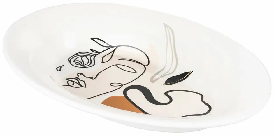 Farfurie din ceramică VDE Tivoli 1996 Face to Grey, 48 x 33 cm