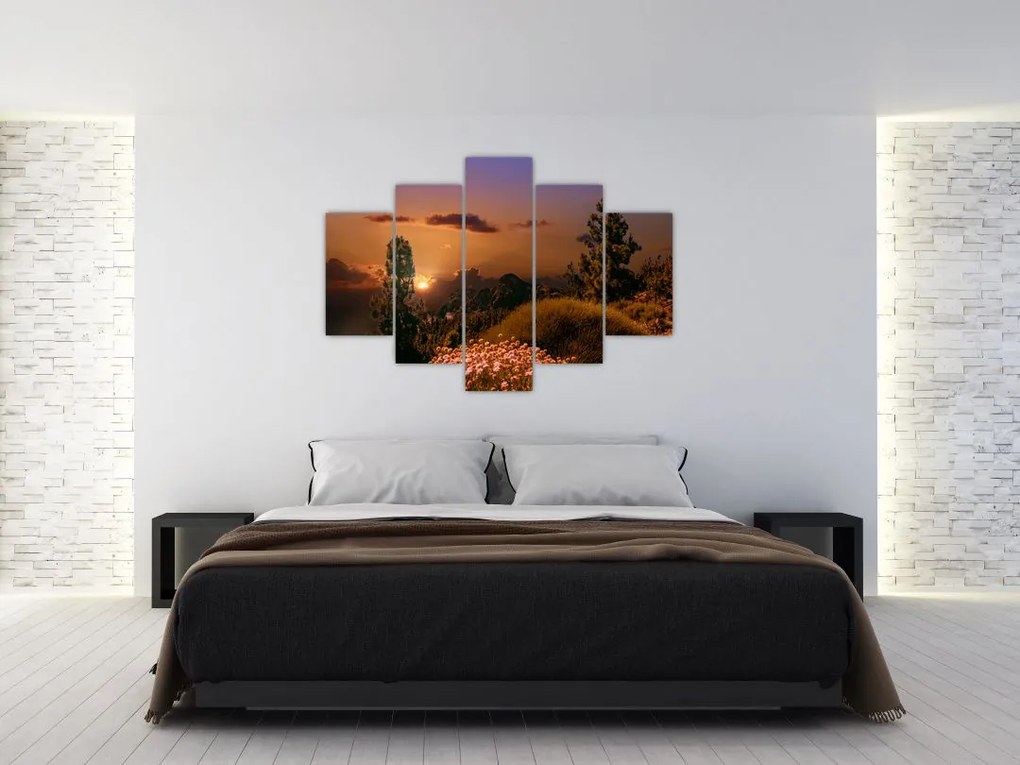 Tablou naturii cu apus de soare (150x105 cm)