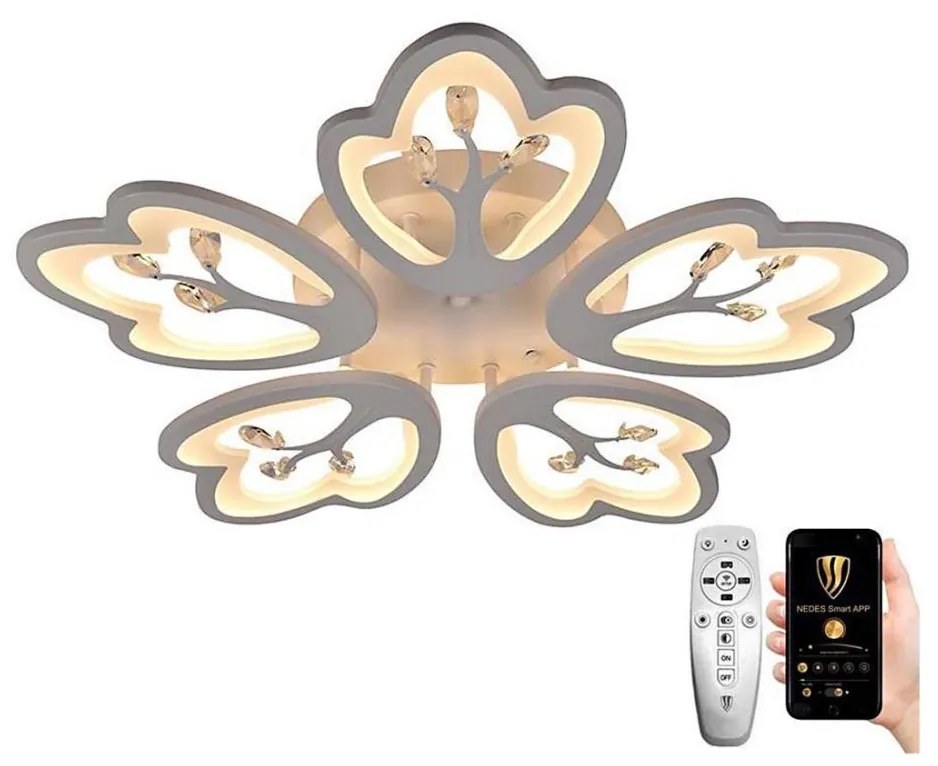 Lustră LED dimabilă aplicată Brilagi TWIST LED/80W/230V 3000-6500K alb + telecomandă