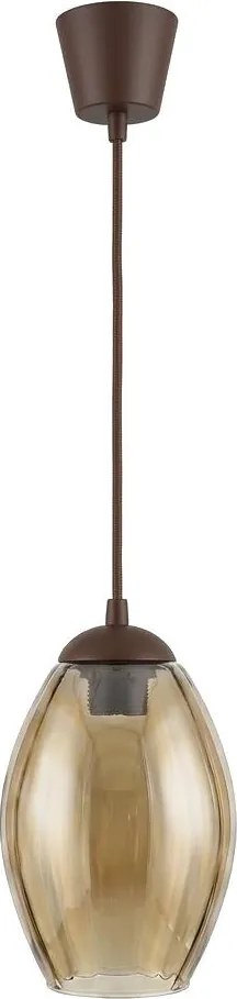 Brilagi - Lustră LED suspendată pe cablu R GLASS 1xE27/60W/230V Ø 17 cm maro/bej fumuriu