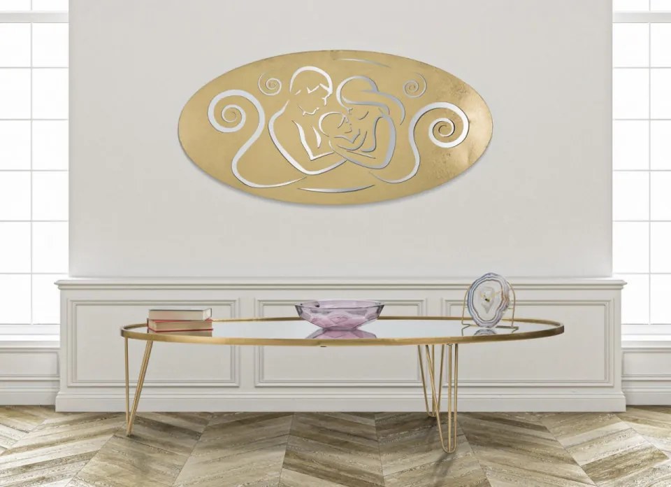 Panou decorativ auriu din metal, 120x2x60 cm, Nativity-A Mauro Ferretti