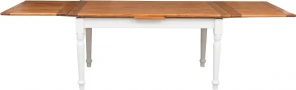 Masa extensibila, L160(290) 90 H80 cm, alb antic nuc antichizat, lemn masiv