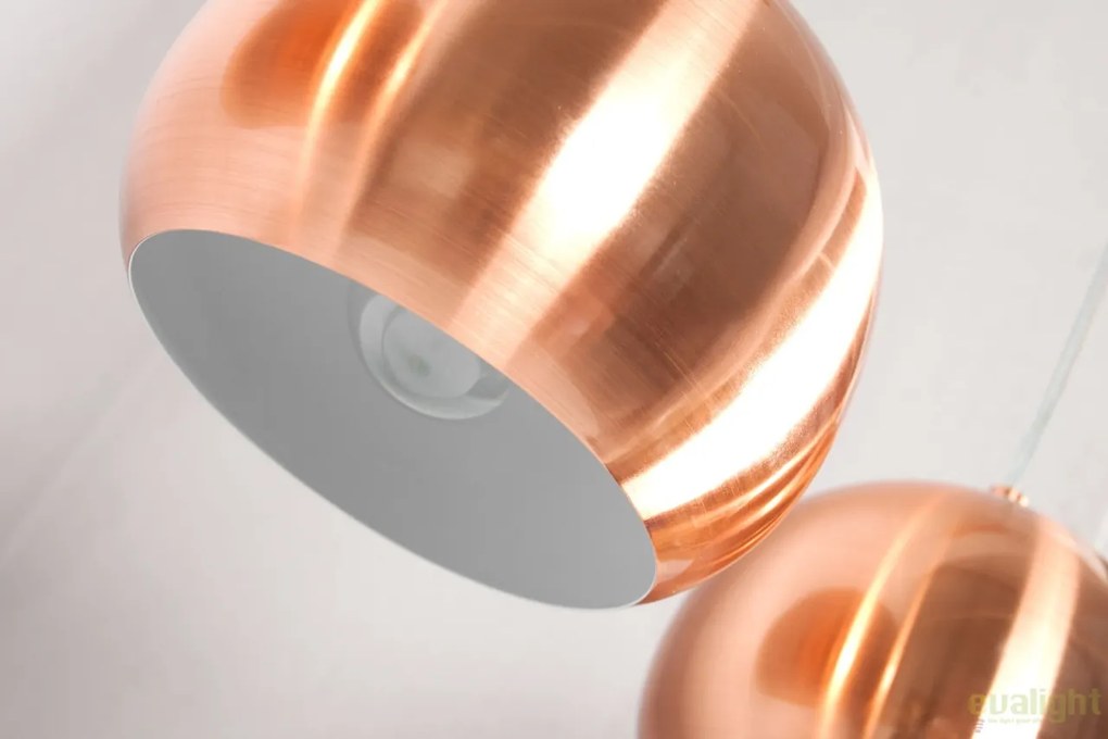 Lustra cu 3 pendule design modern Copper Ball A-22975 VC