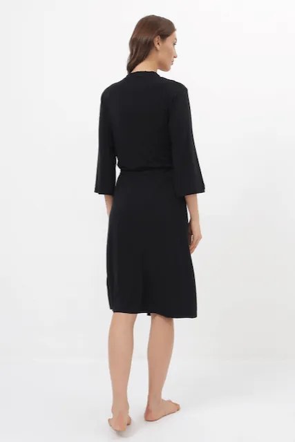 Cămașă de noapte cu halat pentru femei ERICA din bambus Negru / Black L