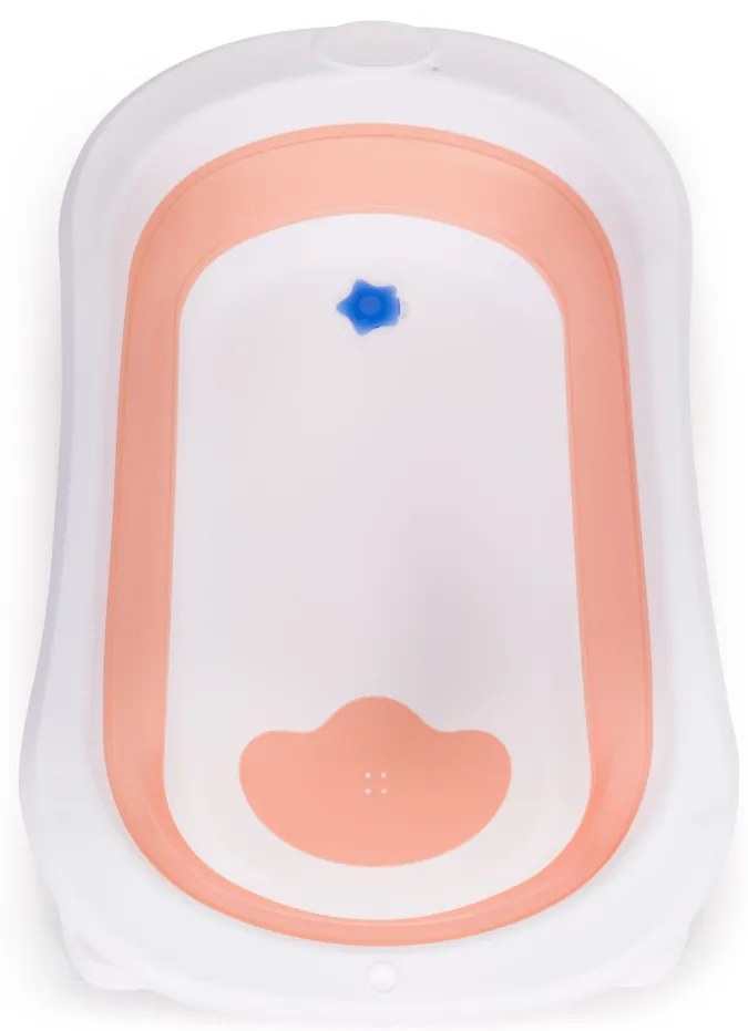 Cada de baie pentru copii cu scurgere pliabilă roz