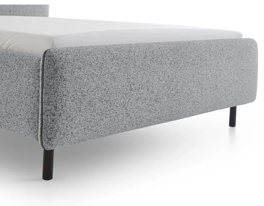 Pat matrimonial gri deschis tapițat fără somieră 160x200 cm Primo – Meise Möbel