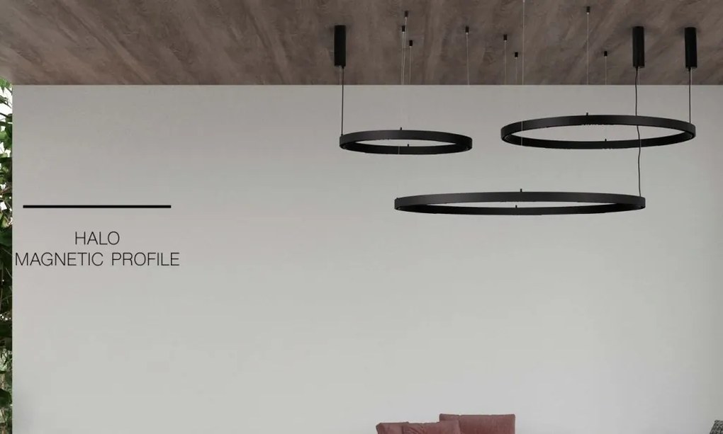Sistem circular sina magnetica cu iluminat in partea superioara Halo 150cm