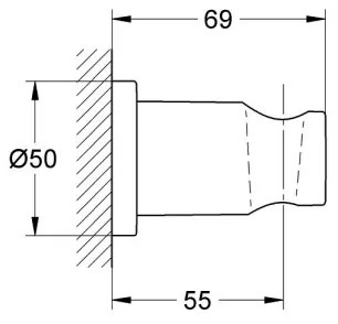 GROHE 27074DL0 - Suport de perete pentru duș RAINSHOWER, finisaj bronz