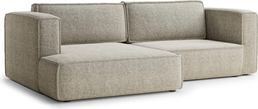 Colțar bej extensibil/cu spațiu de depozitare cu tapițerie din chenille (cu colț pe partea stângă/cu șezlong) Velto – Maison de Rêve