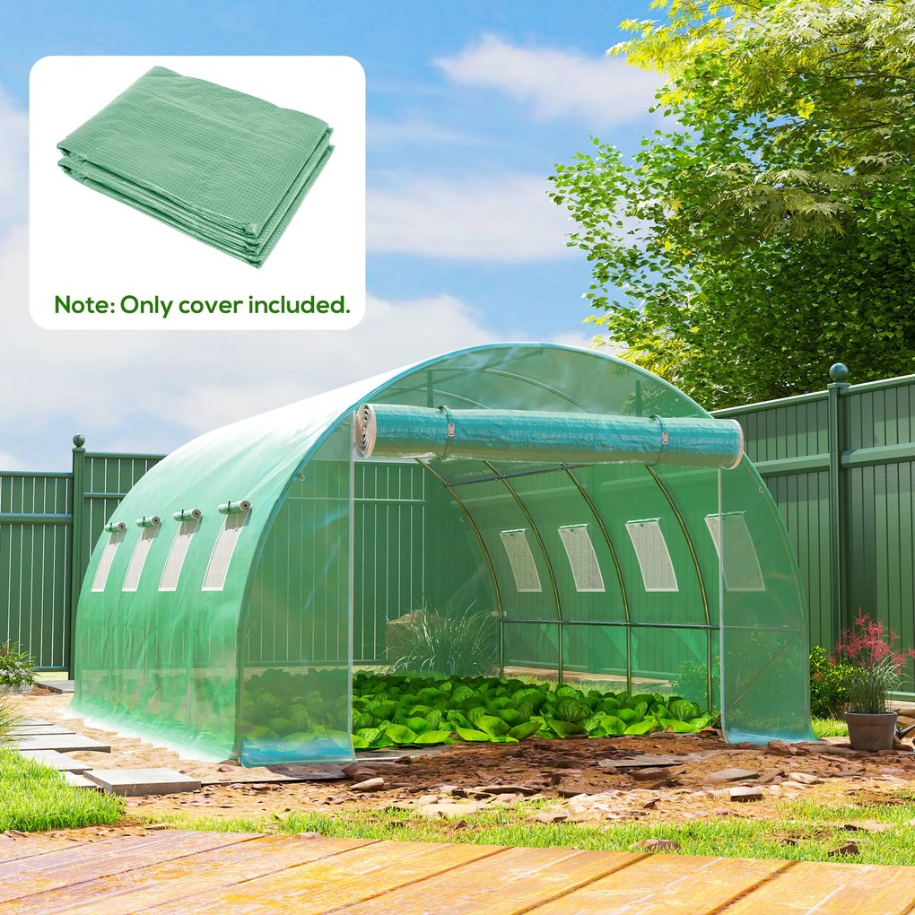 Outsunny Prelata Sera 6×3×2 m – Cu 12 Ferestre, Usa Rulanta si Margini | Aosom Romania