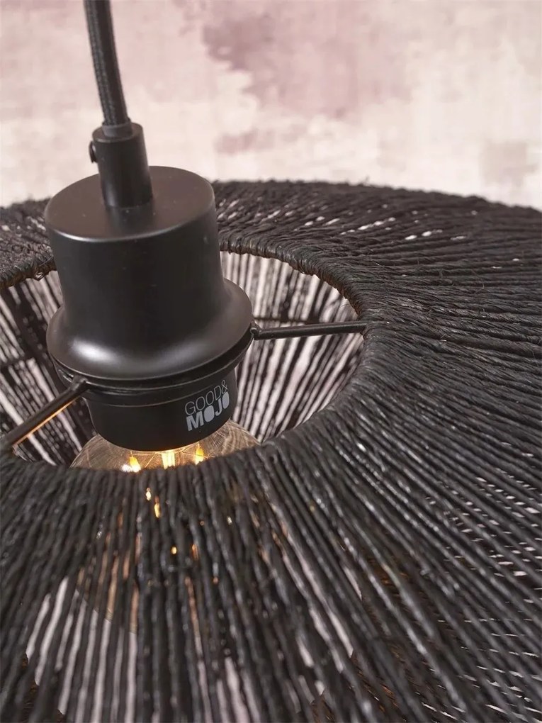 Lampa de podea eco din iuta Iguazu L 55cm negru