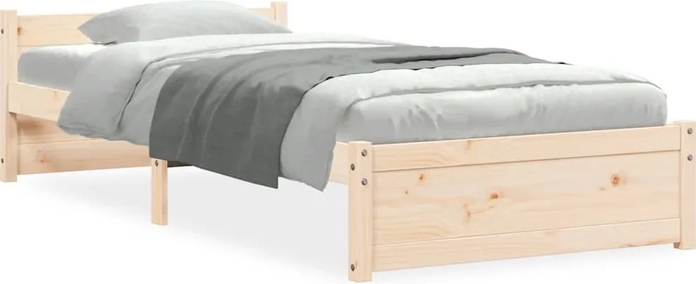 vidaXL Cadru de pat single, 90x190 cm, lemn masiv