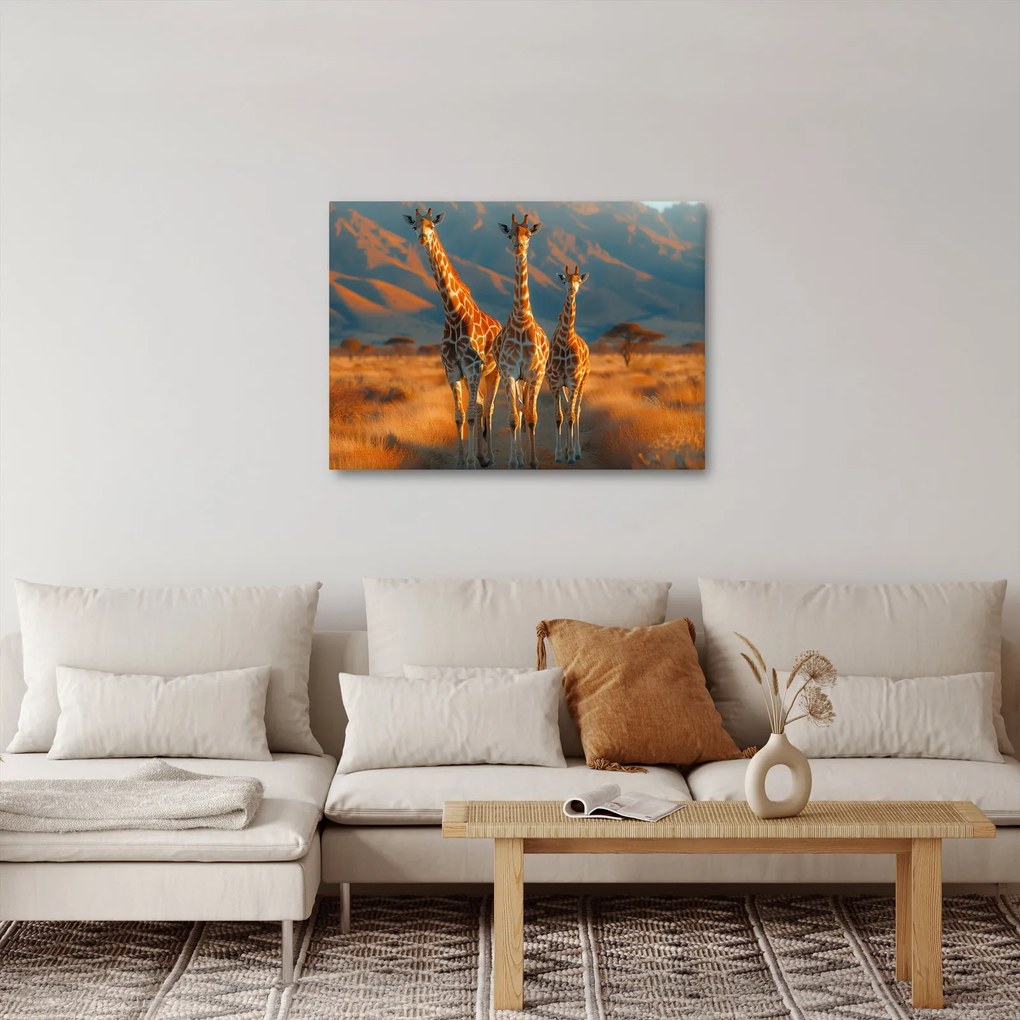 Tablou - Girafe pe pășune (70x50 cm)