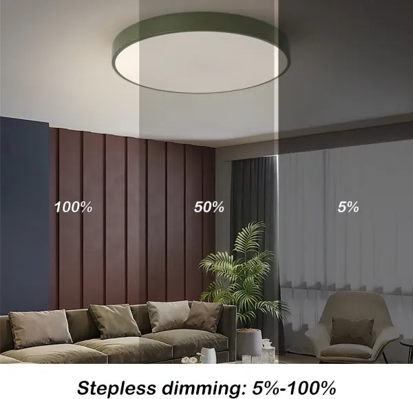 Brilagi - Plafonieră LED dimabilă POOL, 60 W, 230 V, 3000–6000 K, Ø 60 cm, verde + telecomandă