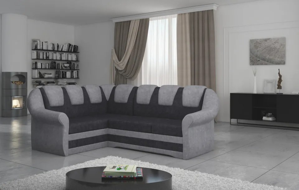 Coltar extensibil cu spatiu pentru depozitare, 243x105x190 cm, Lord II L02, Eltap (Culoare: Gri inchis / Alb)