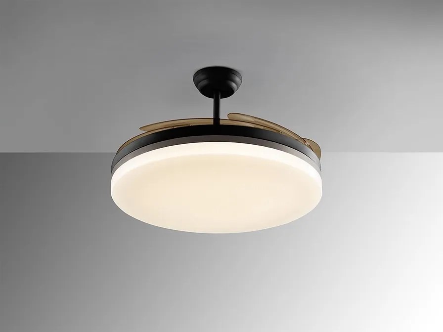 Lustra LED cu Ventilator si telecomanda, lame retractabile Vento negru