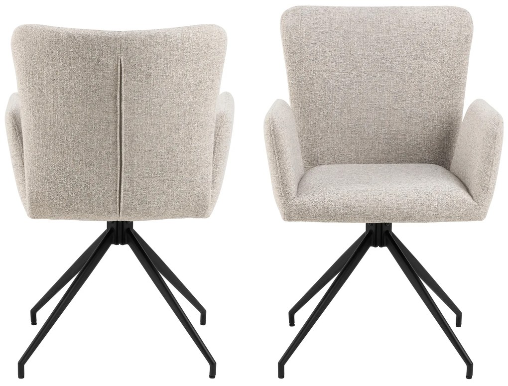MAZZONI EXPORT SARETTA Bej Melanj (material Java 196) - SCAUN MODERN PIVOTANT TAPIȚAT PENTRU SALON/SUFRAGERIE/BIROU LOFT