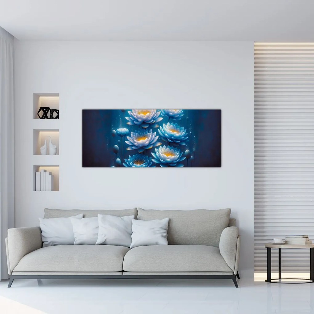 Tablou - Nuferi sub apă (120x50 cm)