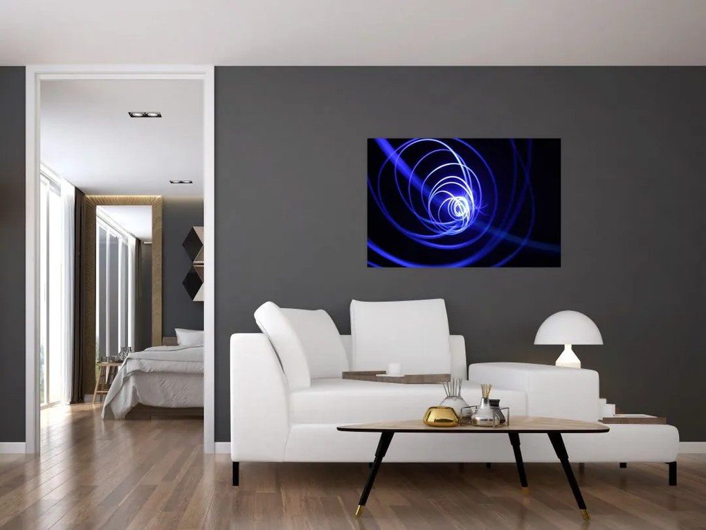 Tablou cu spirale albastre (90x60 cm)