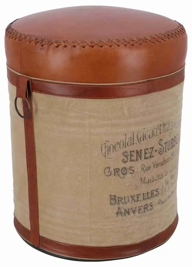 Taburet vintage tip butoi cu spatiu de depozitare – Chocolat Cacao Dragées