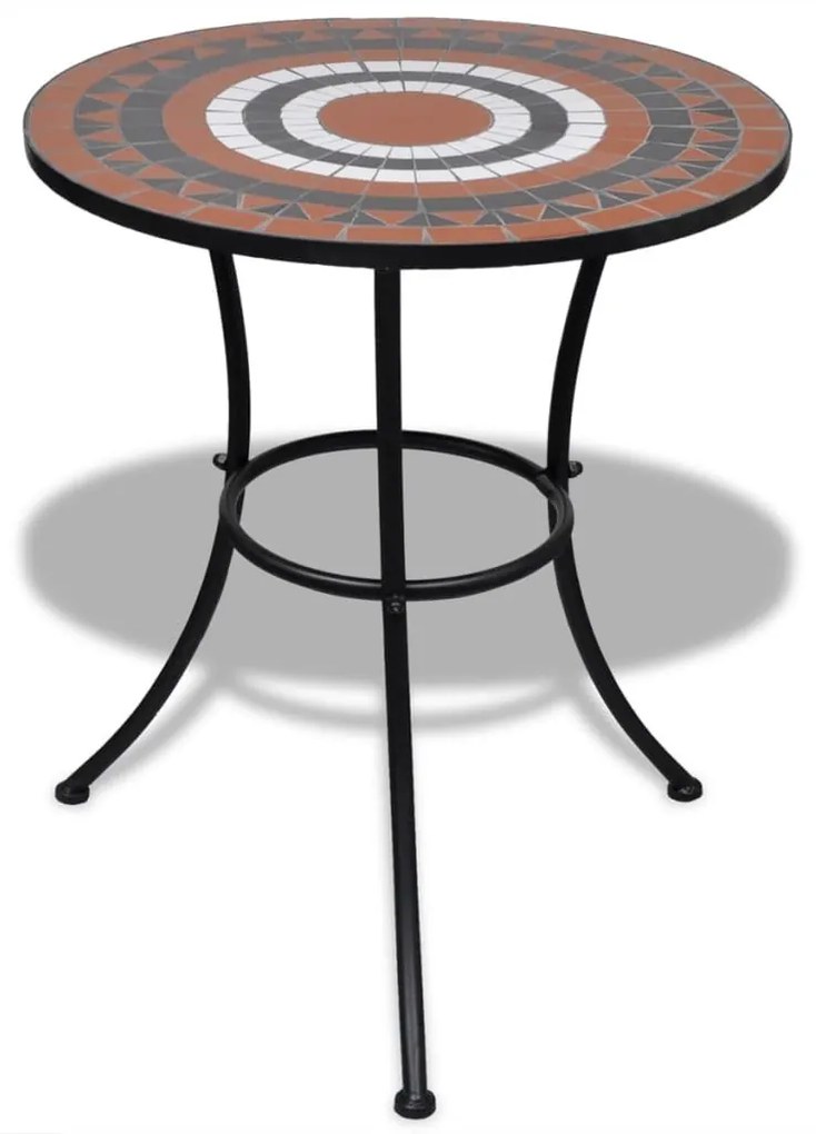Set mobilier bistro, 3 piese, teracota alb, placi ceramice