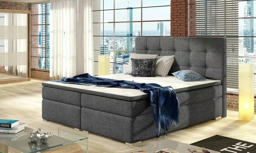 Pat lemn masiv BoxSpring Inez 160X200 Material Sawana 05 Mobarta