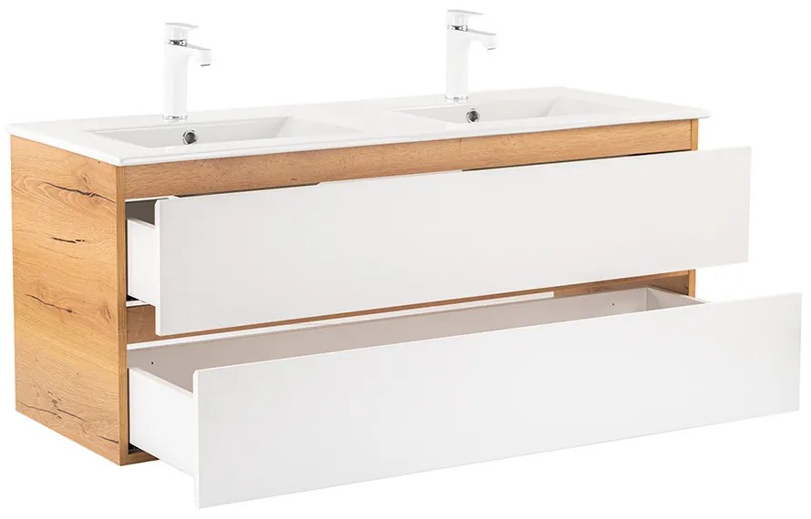 Mobilier complet de baie Vario Forte 120 stejar-alb