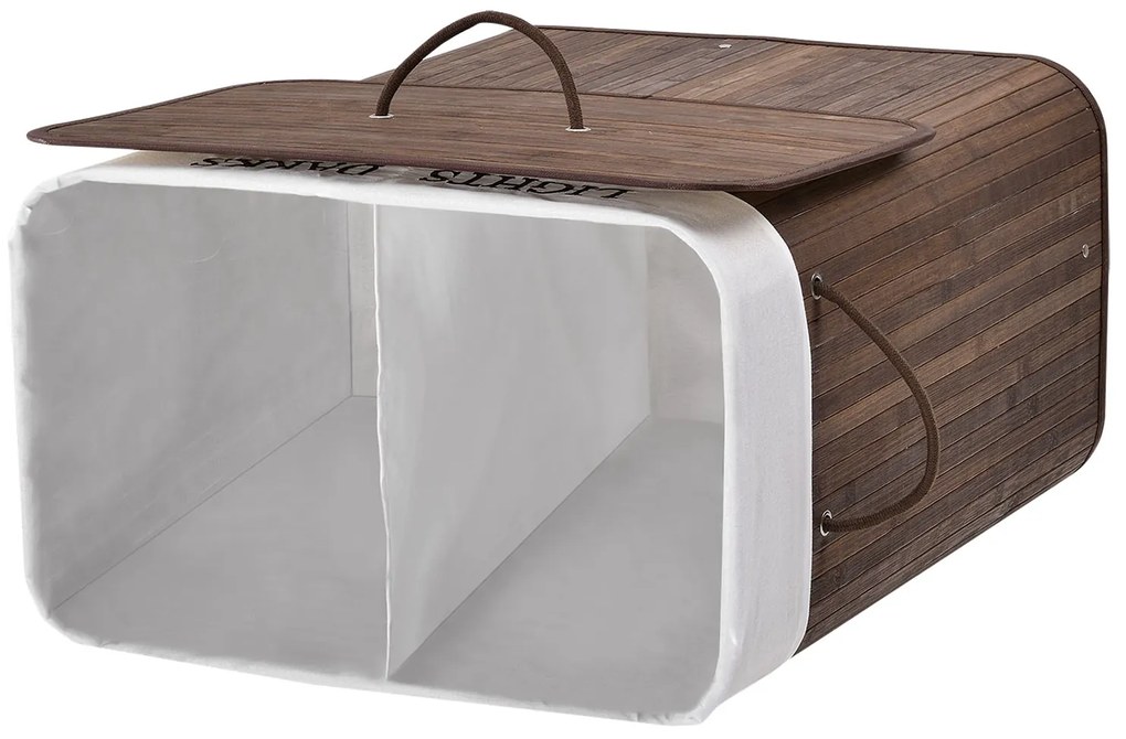 Juskys Cos de rufe din bambus Curly 100 litri, maro