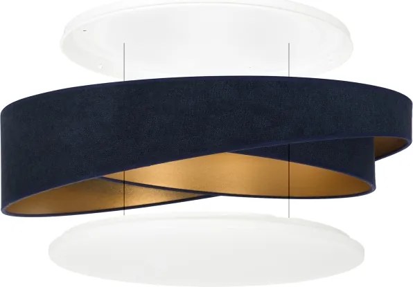 BRILAGI - Corp de iluminat LED dimabil VELVET TWIST LED/36W/230V CCT Ø 65 cm WT alb/albastru/auriu + telecomandă